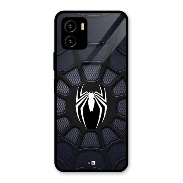 Black Web Glass Back Case for Vivo Y15s