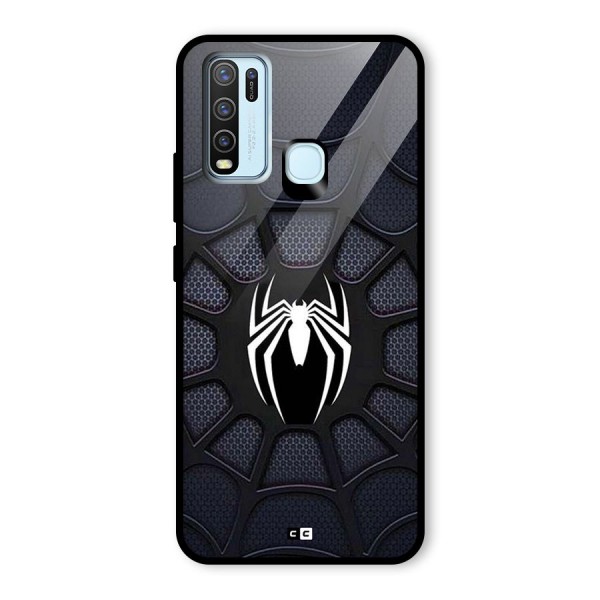 Black Web Glass Back Case for Vivo Y50