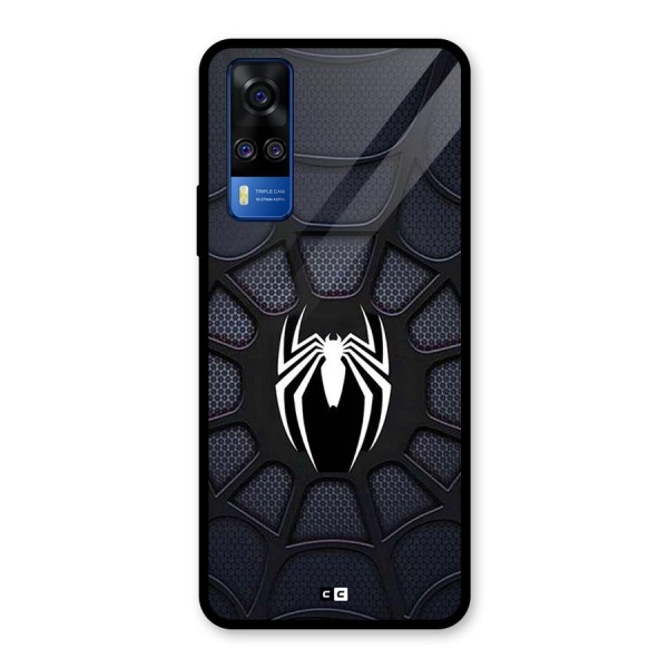 Black Web Glass Back Case for Vivo Y51