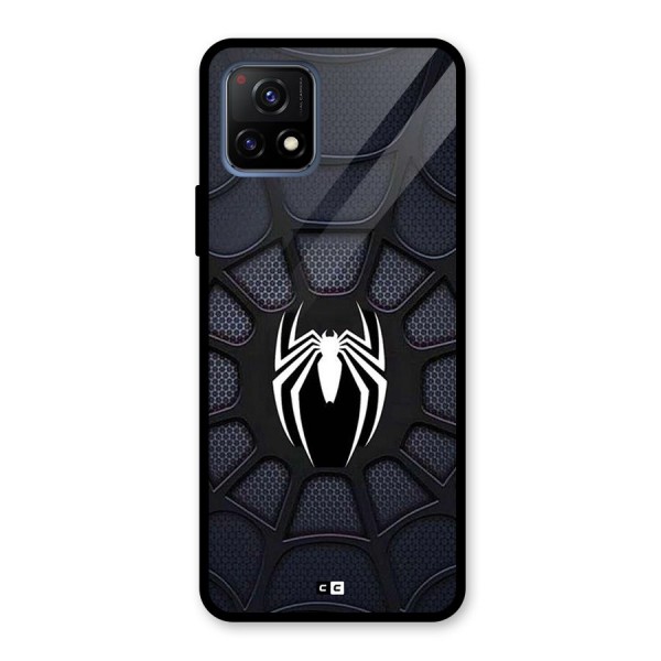 Black Web Glass Back Case for Vivo Y72 5G