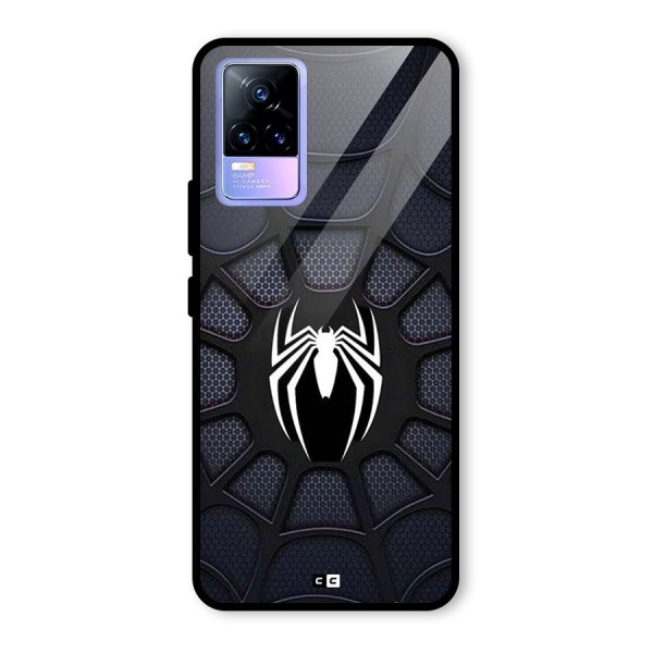 Black Web Glass Back Case for Vivo Y73