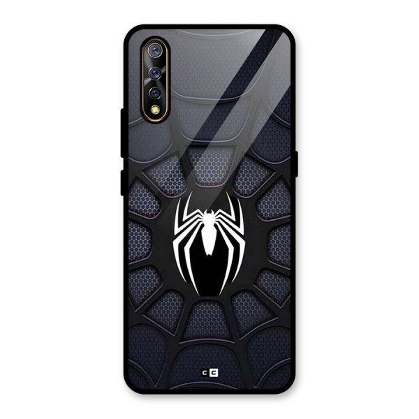 Black Web Glass Back Case for Vivo Z1x