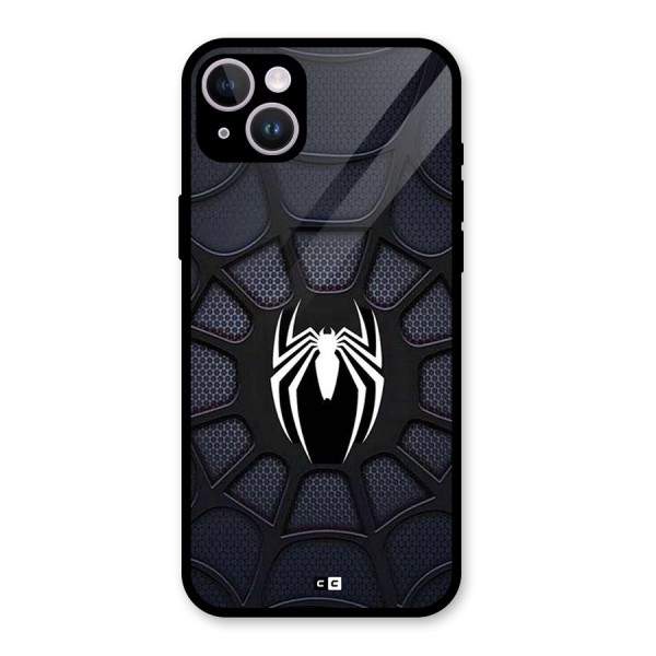 Black Web Glass Back Case for iPhone 14 Plus