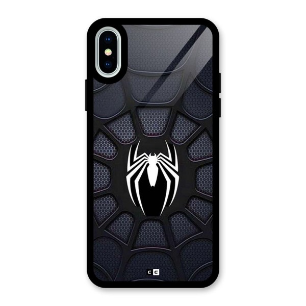 Black Web Glass Back Case for iPhone X