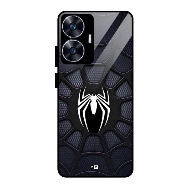 Black Web Glass Back Case for realme C55