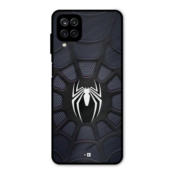 Black Web Metal Back Case for Galaxy A12