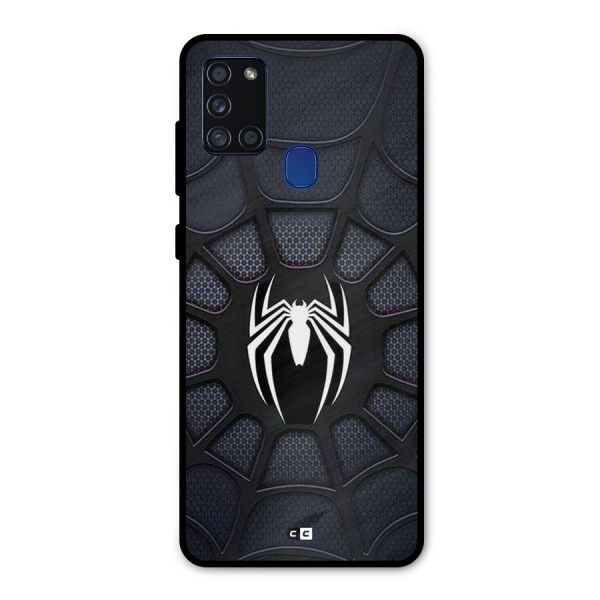 Black Web Metal Back Case for Galaxy A21s