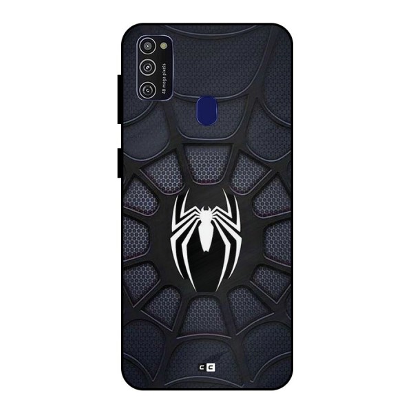 Black Web Metal Back Case for Galaxy M21