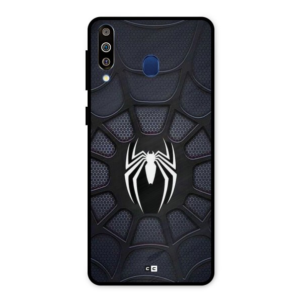 Black Web Metal Back Case for Galaxy M30