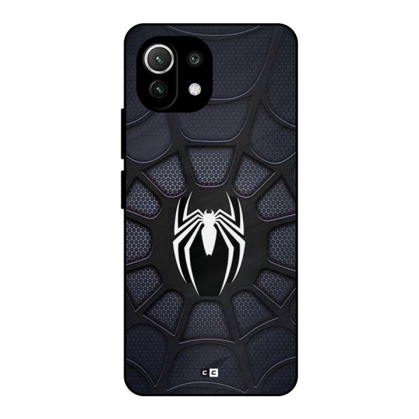 Black Web Metal Back Case for Mi 11 Lite