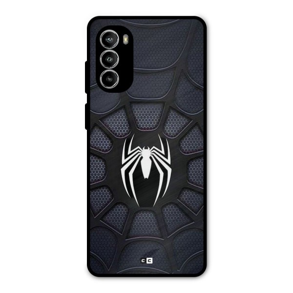 Black Web Metal Back Case for Moto G52