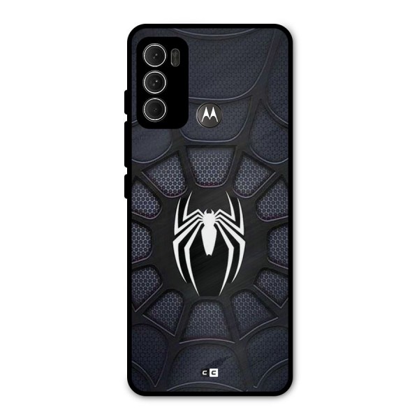 Black Web Metal Back Case for Moto G60