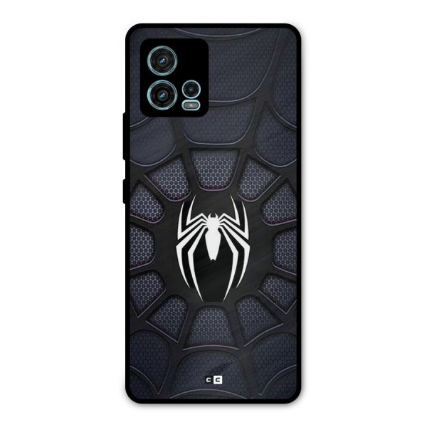 Black Web Metal Back Case for Moto G72