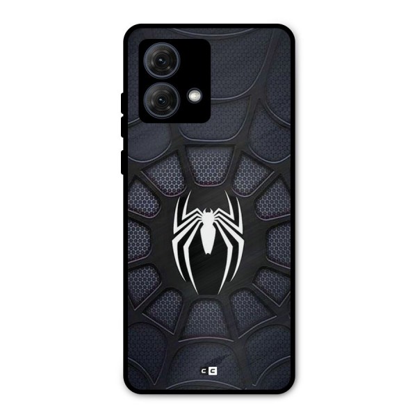 Black Web Metal Back Case for Moto G84