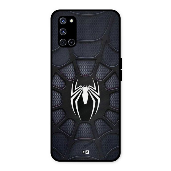 Black Web Metal Back Case for Oppo A52