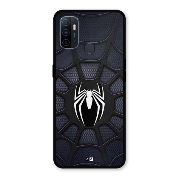 Black Web Metal Back Case for Oppo A53