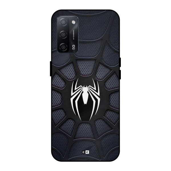 Black Web Metal Back Case for Oppo A53s 5G