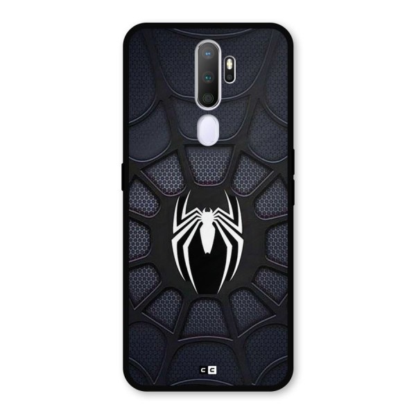 Black Web Metal Back Case for Oppo A5 (2020)