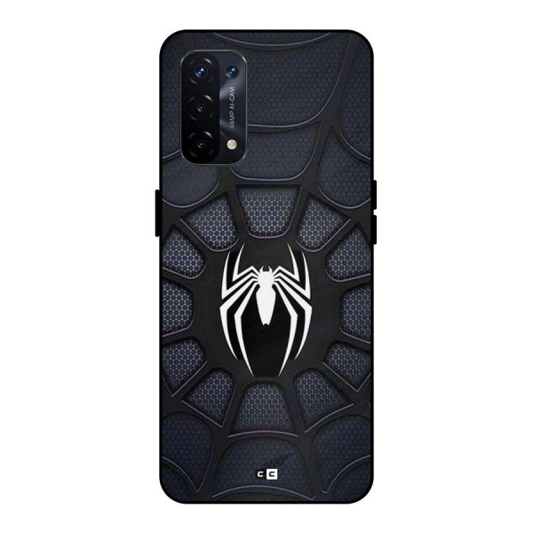 Black Web Metal Back Case for Oppo A74 5G