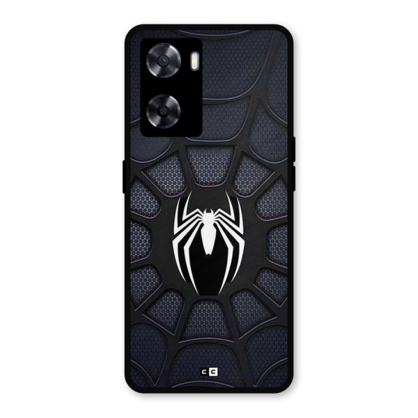 Black Web Metal Back Case for Oppo A77