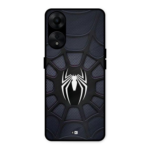 Black Web Metal Back Case for Oppo A78 5G