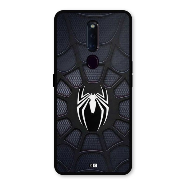 Black Web Metal Back Case for Oppo F11 Pro