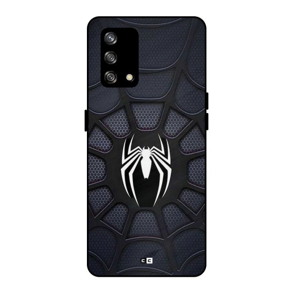 Black Web Metal Back Case for Oppo F19