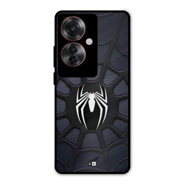 Black Web Metal Back Case for Oppo F25 Pro