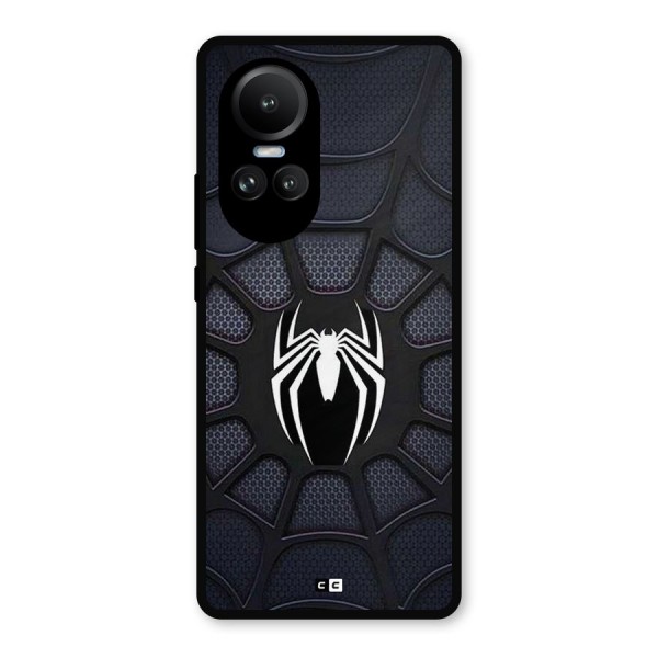 Black Web Metal Back Case for Oppo Reno10 Pro