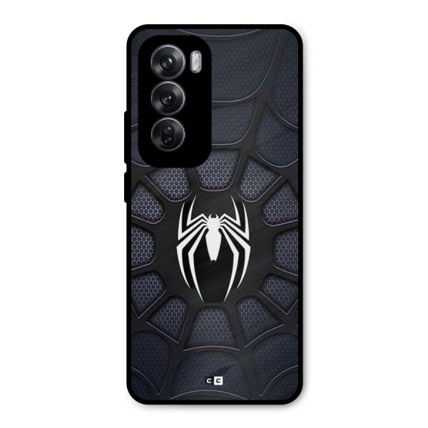 Black Web Metal Back Case for Oppo Reno12 Pro