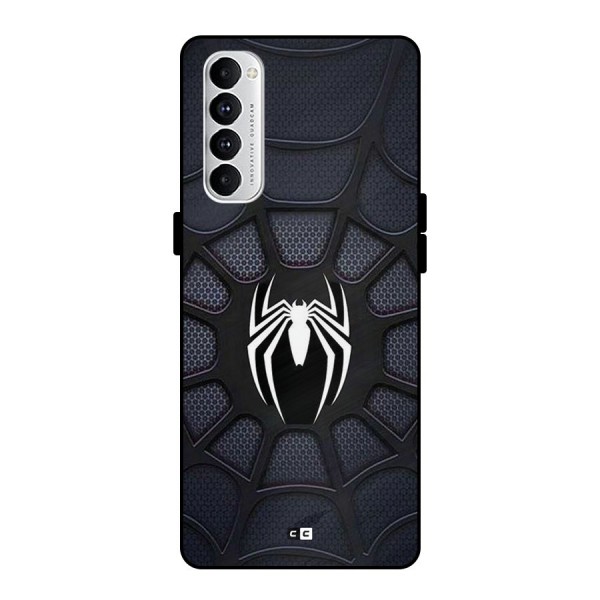 Black Web Metal Back Case for Oppo Reno4 Pro