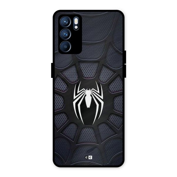 Black Web Metal Back Case for Oppo Reno6 5G