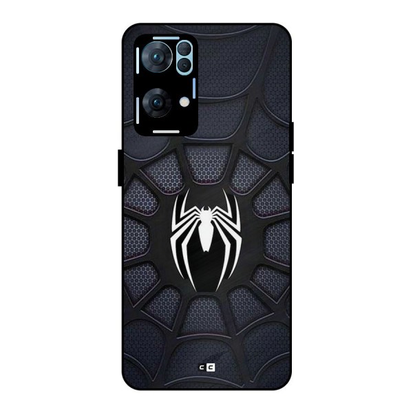 Black Web Metal Back Case for Oppo Reno7 Pro 5G