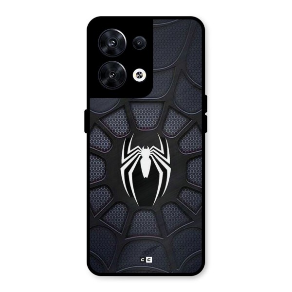 Black Web Metal Back Case for Oppo Reno8 5G