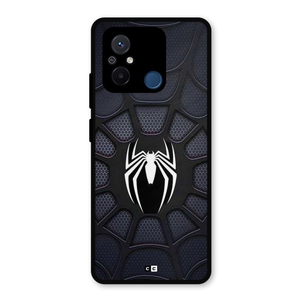 Black Web Metal Back Case for Poco C55