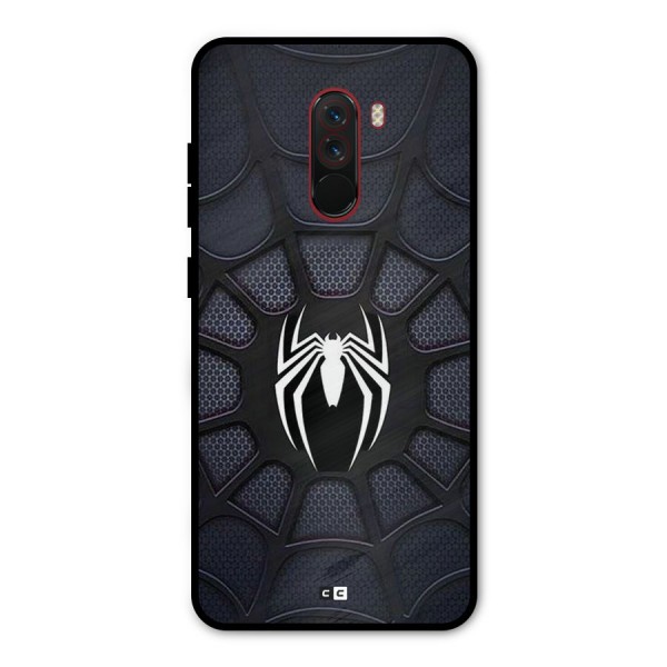 Black Web Metal Back Case for Poco F1