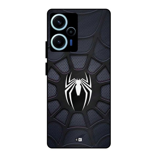 Black Web Metal Back Case for Poco F5