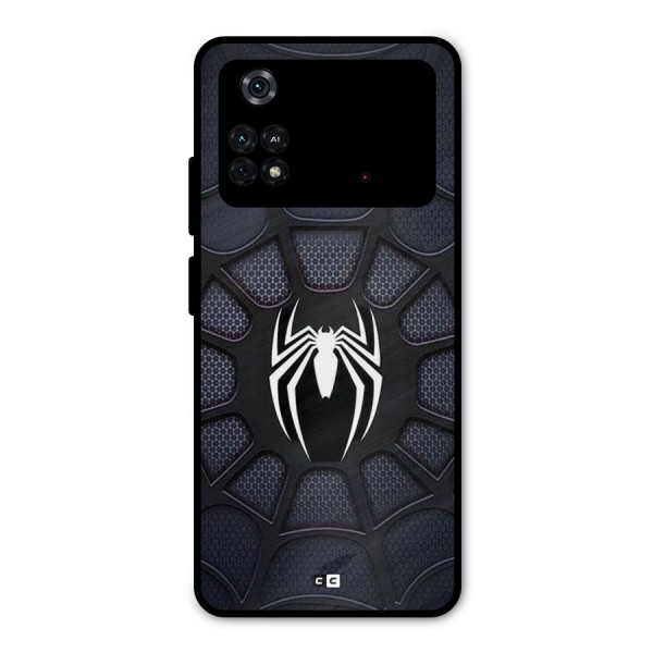 Black Web Metal Back Case for Poco M4 Pro 4G