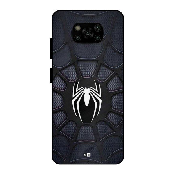 Black Web Metal Back Case for Poco X3