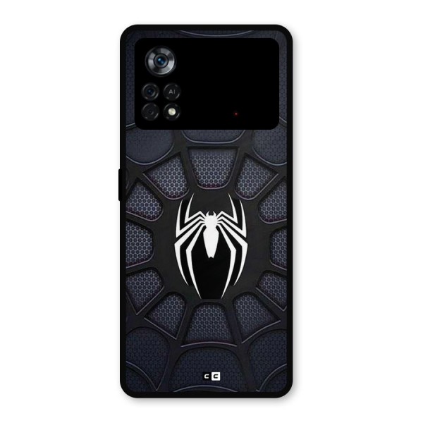 Black Web Metal Back Case for Poco X4 Pro 5G