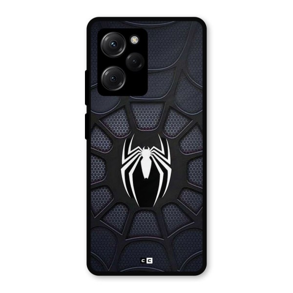 Black Web Metal Back Case for Poco X5 Pro