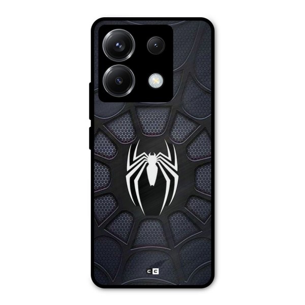 Black Web Metal Back Case for Poco X6