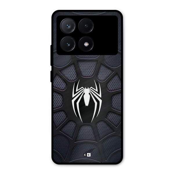 Black Web Metal Back Case for Poco X6 Pro