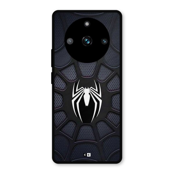 Black Web Metal Back Case for Realme 11 Pro