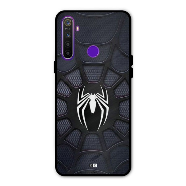 Black Web Metal Back Case for Realme 5