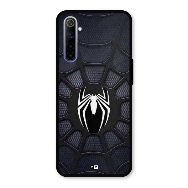 Black Web Metal Back Case for Realme 6