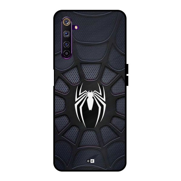 Black Web Metal Back Case for Realme 6 Pro