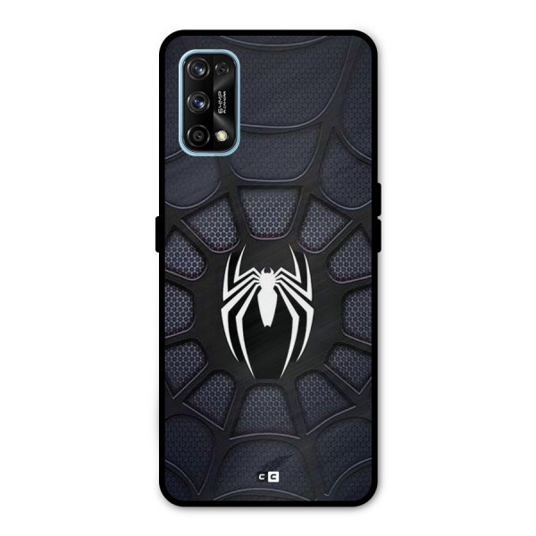 Black Web Metal Back Case for Realme 7 Pro