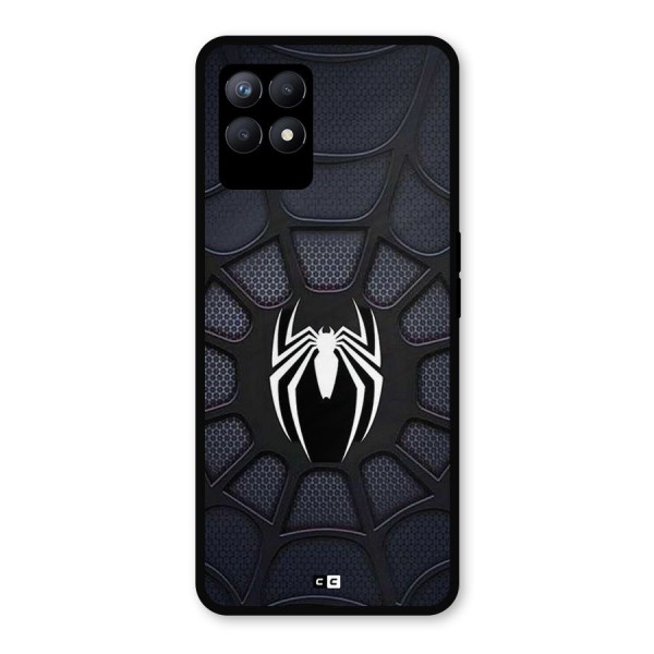 Black Web Metal Back Case for Realme 8i