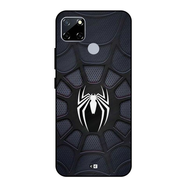 Black Web Metal Back Case for Realme Narzo 30A